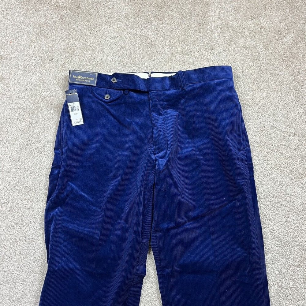 $125 NWT Polo Ralph Lauren The Suffield Pant Corduroy Blue Size 36x30